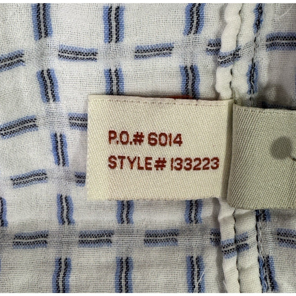 Carbon2Cobalt Mens XL Cotton Grid Shirt White Blue - Picture 14 of 15